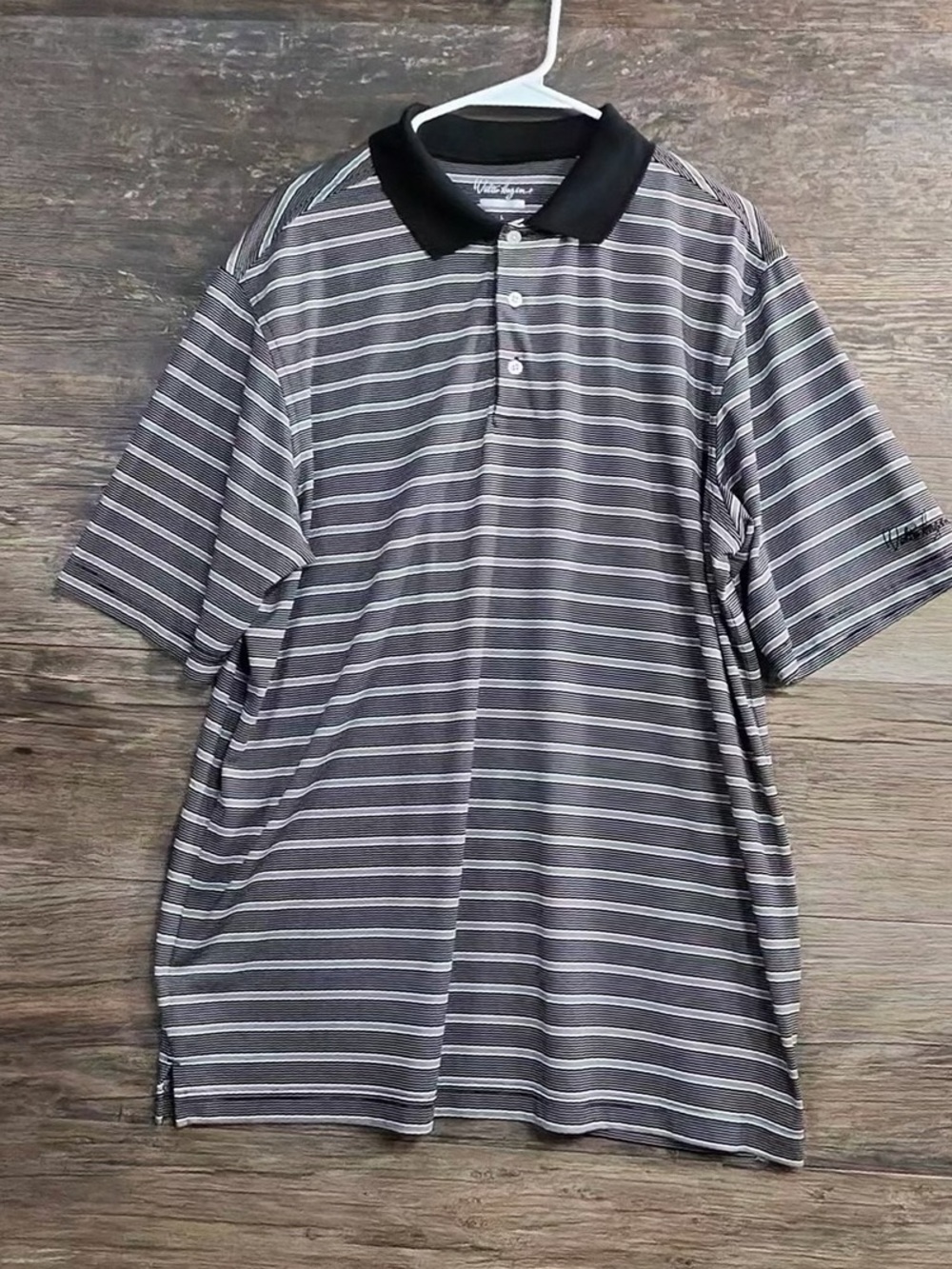 Walter Hagen Black & Gray Striped Polo